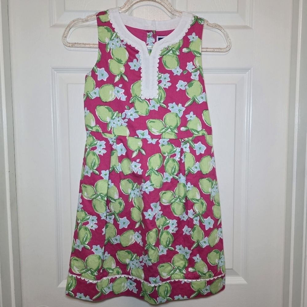 Janie and Jack Girls 12 Pink Green Dress